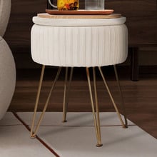 Kiara Velvet Storage Ottoman